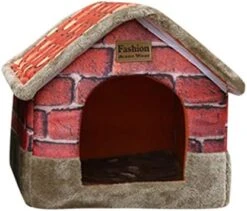 SENERY Vintage Brick Portable Indoor Pet Bed Soft Warm Dog House Comfortable Eco-Friendly Cat Sweet Room -Dog Supplies Store 41L9h3C2FAL. AC