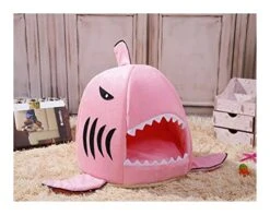 YangYan Dog House Shark Washable House Pet Bed Shark Dog Bed Cat Beds; Mats House Sleeping Sofa Bed Removable Cushion S/M For Dog Cat (Color : Pink, Size : M 0 4kg)