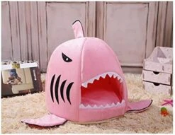 YangYan Dog House Shark Washable House Pet Bed Shark Dog Bed Cat Beds; Mats House Sleeping Sofa Bed Removable Cushion S/M For Dog Cat (Color : Pink, Size : M 0 4kg) -Dog Supplies Store 41LRvuVe3XL. AC 1