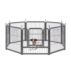 TMEE Dog Playpens 8/16 Panels Dog Pen Outdoor Indoor Dog Fence Exercise Pen 24 Inch Height Pet Play Yard Gate With Doors For Small Dogs/Puppies, Pet Playpen For RV, Camping, Yard, 8 Pcs