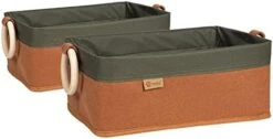 Yiotl Pet Storage Basket, Toy Organizer - Set Of 2 Pieces - Felt And Canvas Patchwork Storage Basket For Toys - One Size Fits All - Solid Pine Wood Handles - Green&Orange 13 Yiotl Pet Storage Basket, Toy Organizer - Set Of 2 Pieces - Felt And Canvas Patchwork Storage Basket For Toys - One Size Fits All - Solid Pine Wood Handles - Green&Orange -Dog Supplies Store 41MB3LfhlcL. AC