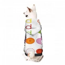 AOYEGO Good Food Good Mood Dog Cat Hoodie Pet Clothes Sliced Cucumber Beetroot Kiwi Fruit Lemon Tomato Colorful Stylish Streetwear Polyester Sweatshirt Large