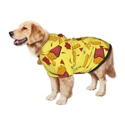 Fries Pattern Fast Food Pet Dog Costume Large Pets Wear Hoodies Winter Large Cats Cloth Sweatshirts Jacket Pullover -Dog Supplies Store 41NLWGvVStL