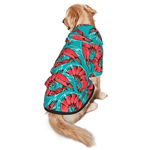 Shrimp Pattern Sea Food Pet Dog Costume Large Pets Wear Hoodies Winter Large Cats Coat Sweaters Jacket Pullover 1 Shrimp Pattern Sea Food Pet Dog Costume Large Pets Wear Hoodies Winter Large Cats Coat Sweaters Jacket Pullover