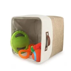 Personalized Dog Toy Box Square Basket With Leather Handles , Custom Name And Paw Pattern Puppy Toy Bin , Storage Baskets For Organizing Food Clothes And Pets Accessories(White Beige) 13 Personalized Dog Toy Box Square Basket With Leather Handles , Custom Name And Paw Pattern Puppy Toy Bin , Storage Baskets For Organizing Food Clothes And Pets Accessories(White Beige) -Dog Supplies Store 41NRnGiPZ5L