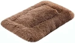Muangan Ultra Soft Pet Bed Winter Warm Dog Bed Fluffy Plush Dog Cat Crate Beds Washable Kennel Cushions For Small Medium Large Dogs Cats Non Slip Pet Supplies Dog Harness (Brown, One Size) -Dog Supplies Store 41NgM0eojsL. AC