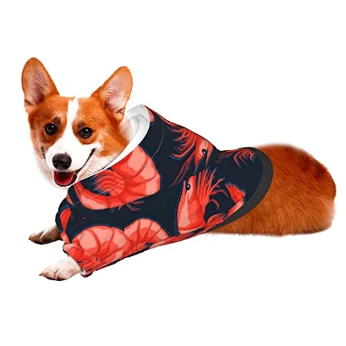 Shrimp Pattern Sea Food Pet Dog Costume Pets Wear Hoodies Fall Cloth Sweaters Sweatshirts Jacket Pullover 2 Shrimp Pattern Sea Food Pet Dog Costume Pets Wear Hoodies Fall Cloth Sweaters Sweatshirts Jacket Pullover - Image 2