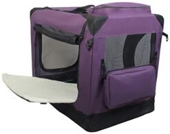 EliteField 3-Door Folding Soft Dog Crate (2 Year Warranty), Indoor & Outdoor Pet Home, Multiple Sizes And Colors Available (42" L X 28" W X 32" H, Purple) -Dog Supplies Store 41Oo006UC1L