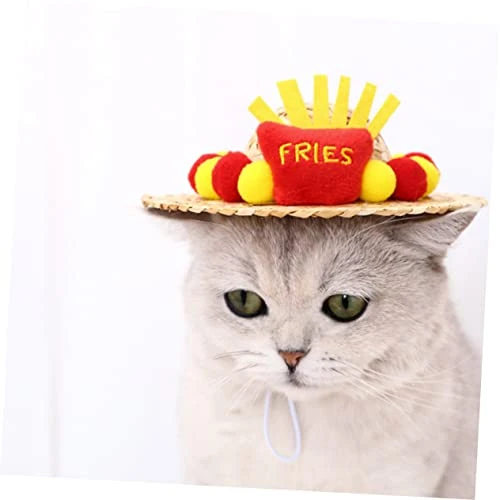 5pcs Cat Dog Straw Hat Trendy Hats Summer Clothing Dresses Trendy Pet Costume Hat Pet Cosplay Costume Small Animals Hat Hats For Dog Wear-Resistant Pet Hat Delicate Cat Hat Food 5 5pcs Cat Dog Straw Hat Trendy Hats Summer Clothing Dresses Trendy Pet Costume Hat Pet Cosplay Costume Small Animals Hat Hats For Dog Wear-Resistant Pet Hat Delicate Cat Hat Food - Image 5