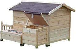 Zuyang Outdoor Wooden Large Dog House Kennel Outdoor Pet Cage Dog House With Dog Food Storage Box Dog Bowl Dog House With Door -Dog Supplies Store 41SMhFn1iiL. AC