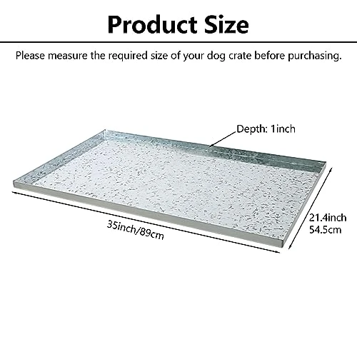 Bueyfolt 35”x21.4”x1” Heavy-Duty Stainless Steel Replacement Tray For Dog Crate, Pet Kennels, Chew-Proof And Crack-Proof Metal Pan 2 Bueyfolt 35”x21.4”x1” Heavy-Duty Stainless Steel Replacement Tray For Dog Crate, Pet Kennels, Chew-Proof And Crack-Proof Metal Pan - Image 2