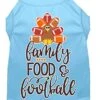 Family, Food, And Football Screen Print Dog Shirt Aqua Lg