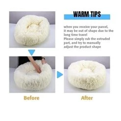 UNOVAP Pet Mat Donut Furry Pet Bed Round Mat Small Medium-Sized Animals Sleep With The Mat (Color : Apricot, Size : S 40CM) -Dog Supplies Store 41T6LFo4SlL