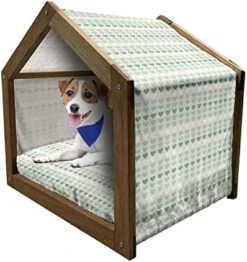 Lunarable Food Art Wooden Pet House, Colorful Pattern Of Abstract Fruits And Vegetables Cuisine Theme Repetition, Indoor & Outdoor Portable Dog Kennel With Pillow And Cover, Small, Plum Multicolor -Dog Supplies Store 41TP6hT2KL. AC