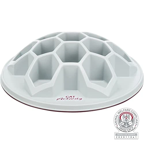 TRIXIE Cat Activity Slow Feeder - Bee Hive Design, Cat Bowl, Cat Food Plate, Pet Feeding Bowl, Helps Stop Bloat, Prevents Obesity, Improves Digestion, White 3 TRIXIE Cat Activity Slow Feeder - Bee Hive Design, Cat Bowl, Cat Food Plate, Pet Feeding Bowl, Helps Stop Bloat, Prevents Obesity, Improves Digestion, White - Image 3