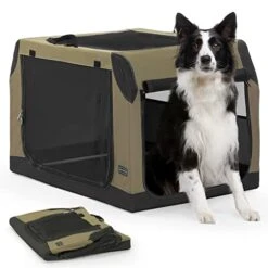 Petsfit Soft Dog Crate With Tilt Angle, 36" L X 24" W X 23" H Fit For Car Seats And Trunks, Multiple Carrying Options, Ideal For Dog Travel