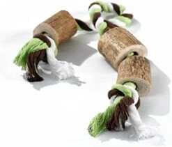 Buck Bone Organics Elk Antler Cotton Rope Chew Toy (Large/Jumbo) -Dog Supplies Store 41UCcrdtCLL. AC