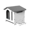 VATO Dog Kennel, Waterproof Plastic Doghouse For Small Pets, Durable Puppy House With Two Food Bowls, 22.8x20.9x22 Inches, Indoor And Outdoor, Up To 30 LBS (Grey)