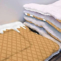 GENERIC Yellow Dog Bed Mat Breakfast Food Cartoon Like Image Puppy Dog Blanket Pet Blanket Small Dog Indoor Cat Kitten Fast Food Dessert 18" X 22"