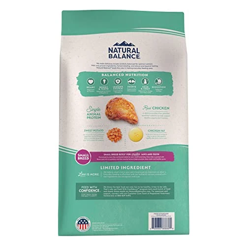 Natural Balance Limited Ingredient Small Breed Adult Grain-Free Dry Dog Food, Chicken & Sweet Potato Recipe, 4 Pound (Pack Of 1) 2 Natural Balance Limited Ingredient Small Breed Adult Grain-Free Dry Dog Food, Chicken & Sweet Potato Recipe, 4 Pound (Pack Of 1) - Image 2