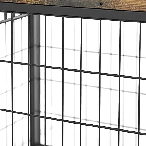 Furnished Wooden Dog Crate End Table, Small Dog Crate Furniture, Storage Console With Pull-Out Drawer, Furnished Dog Cage (Rustic Brownn, 19.69" W X 22.83" D X 26.97" H) 3 Furnished Wooden Dog Crate End Table, Small Dog Crate Furniture, Storage Console With Pull-Out Drawer, Furnished Dog Cage (Rustic Brownn, 19.69" W X 22.83" D X 26.97" H) - Image 3