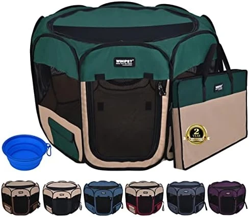 WINiPET 2-Door Folding Soft Pet Playpen (2 Year Warranty), Plus Carrying Bag And Food Grade Silicone Bowl, 10-Size And 12-Color Portable Dog Cat Playpen, Exercise Pen, Indoor & Outdoor Pet Home 10 WINiPET 2-Door Folding Soft Pet Playpen (2 Year Warranty), Plus Carrying Bag And Food Grade Silicone Bowl, 10-Size And 12-Color Portable Dog Cat Playpen, Exercise Pen, Indoor & Outdoor Pet Home - Image 10