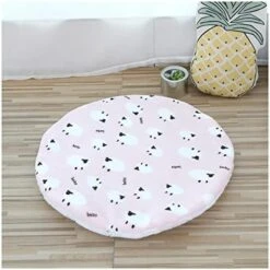 UNOVAP Soft Pet Dog Mat Cotton Paws Footprints Washable Round Pet Blanket Double-Sided Warm Sleeping Bed (Color : Coffee, Size : Diameter 50cm) -Dog Supplies Store 41Z8FhWgyEL. AC 1