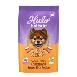 Halo Holistic Dog Food, Complete Digestive Health Cage-Free Chicken And Brown Rice Recipe, Dry Dog Food Bag, Small Breed Formula, 3.5-lb Bag