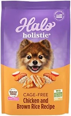Halo Holistic Dog Food, Complete Digestive Health Cage-Free Chicken And Brown Rice Recipe, Dry Dog Food Bag, Small Breed Formula, 3.5-lb Bag -Dog Supplies Store 41ZCcz6d0bL. AC 1