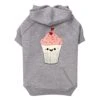 GENERIC Funny Cupcake Dog Hoodie With Pocket - Kawaii Food Dog Coat - Cute Dog Clothing - Gray, M