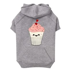 GENERIC Funny Cupcake Dog Hoodie With Pocket - Kawaii Food Dog Coat - Cute Dog Clothing - Gray, M