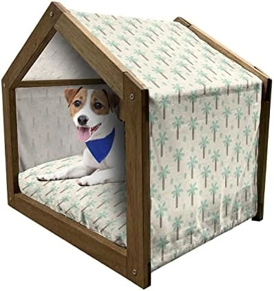 Ambesonne Green And Yellow Wooden Dog House, Rhombus Pineapple With Blooming Foliage Organic Food Design, Indoor & Outdoor Portable Dog Kennel With Pillow And Cover, X-Large, Fern Green And Yellow 13 Ambesonne Green And Yellow Wooden Dog House, Rhombus Pineapple With Blooming Foliage Organic Food Design, Indoor & Outdoor Portable Dog Kennel With Pillow And Cover, X-Large, Fern Green And Yellow - Image 13