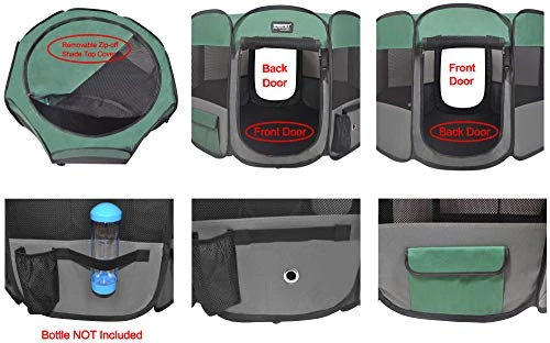 WINiPET 2-Door Folding Soft Pet Playpen (2 Year Warranty), Plus Carrying Bag And Food Grade Silicone Bowl, 10-Size And 12-Color Portable Dog Cat Playpen, Exercise Pen, Indoor & Outdoor Pet Home 3 WINiPET 2-Door Folding Soft Pet Playpen (2 Year Warranty), Plus Carrying Bag And Food Grade Silicone Bowl, 10-Size And 12-Color Portable Dog Cat Playpen, Exercise Pen, Indoor & Outdoor Pet Home - Image 3