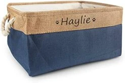 Xingfa Personalized Dog Toy Basket With Name,Custom Dog Toy Basket,Paw Prints Pet Food Storage Container,Dog Toy Box For Small Dogs,New Puppy Supplies (Beige,L 41X32X21cm) 25 Xingfa Personalized Dog Toy Basket With Name,Custom Dog Toy Basket,Paw Prints Pet Food Storage Container,Dog Toy Box For Small Dogs,New Puppy Supplies (Beige,L 41X32X21cm) -Dog Supplies Store 41b3u9IrJ9L. AC 1