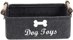 Morezi Felt Pet Toy Box And Dog Toy Box Storage Basket Chest Organizer - Perfect For Organizing Pet Toys, Blankets, Leashes And Food - Dog Toy - Dark Grey -Dog Supplies Store 41bxYzw 3L. AC