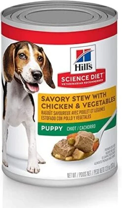 Hill's Science Diet Wet Dog Food, Puppy, Savory Stew With Chicken & Vegetables Recipe, 12.8 Oz Cans, 12-Pack -Dog Supplies Store 41c5nE406XL. AC