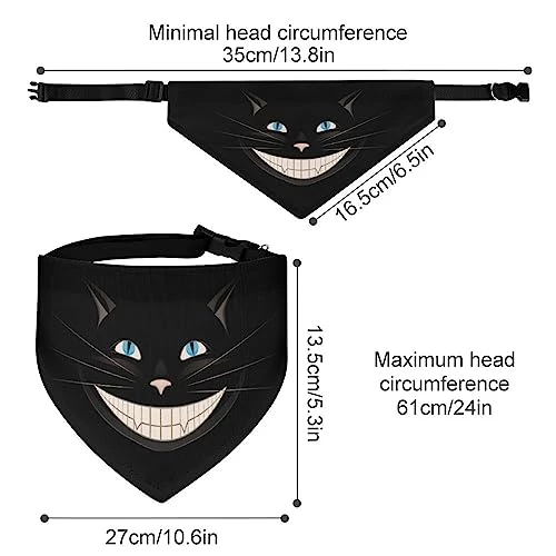 GENERIC Smiling Cats Out Darkness Dog Bandana,Dog Bandanas Triangle Bibs Scarf Accessories Minimal Head Cicumference 1 GENERIC Smiling Cats Out Darkness Dog Bandana,Dog Bandanas Triangle Bibs Scarf Accessories Minimal Head Cicumference