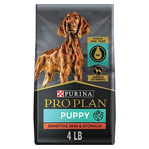 Purina Pro Plan Sensitive Skin And Stomach Puppy Food With Probiotics, Salmon & Rice Formula - 4 Lb. Bag 1 Purina Pro Plan Sensitive Skin And Stomach Puppy Food With Probiotics, Salmon & Rice Formula - 4 Lb. Bag