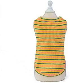 Striped Dog Shirt Rainbow Color Pet Clothes For Small Medium Dogs Shirt Puppy Pet Clothing For Dogs Vest A4 M -Dog Supplies Store 41dCIUfpASL. AC 1