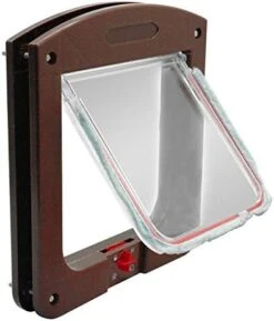 4 Way Safe Lockable Cat Dog Door Small Dog Kitten Lock Flap Pet Tunnel White Brown Plastic Animal Small Pet Cat Dog Gate -Dog Supplies Store 41drPhkSZJL. AC