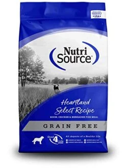 NutriSource Heartland Select Grain-Free Dog Food, Made With Bison, Chicken And Menhaden Fish Meal, 15LB, Dry Dog Food