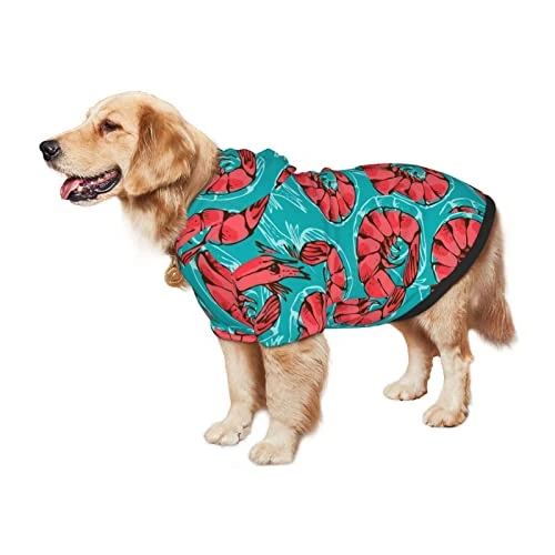 Shrimp Pattern Sea Food Pet Dog Costume Large Pets Wear Hoodies Winter Large Cats Coat Sweaters Jacket Pullover 4 Shrimp Pattern Sea Food Pet Dog Costume Large Pets Wear Hoodies Winter Large Cats Coat Sweaters Jacket Pullover - Image 4
