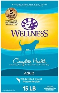 Wellness Complete Health Dry Dog Food With Grains, Natural Ingredients, Made In USA With Real Meat, All Breeds, For Adult Dogs (Chicken & Oatmeal, 15-Pound Bag) -Dog Supplies Store 41eYlvIhUhL. AC