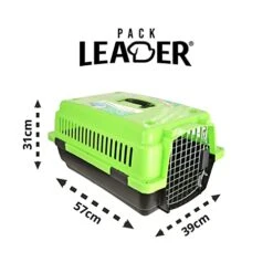 PACK LEADER | Rigid Carrier For Small Dogs And Cats | Safe Metal Grid | Includes Food Dish | Heavy Duty Design For Safe Travel | Size 57 X 39 X 31 Cm | Assorted Colour -Dog Supplies Store 41efL0c3RVL
