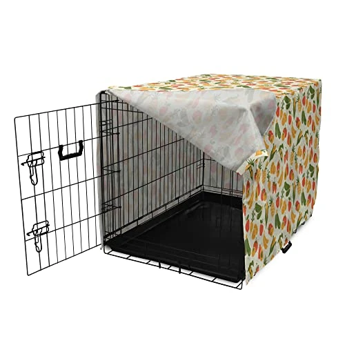 Lunarable Vegetable Dog Crate Cover, Vegetarian Food Pattern With Colorful Ingredients With Grunge Backdrop, Easy To Use Pet Kennel Cover For Small Dogs Puppies Kittens, 18 Inch, Multicolor 3 Lunarable Vegetable Dog Crate Cover, Vegetarian Food Pattern With Colorful Ingredients With Grunge Backdrop, Easy To Use Pet Kennel Cover For Small Dogs Puppies Kittens, 18 Inch, Multicolor - Image 3