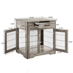 Dog Crate Furniture, Wooden Dog Cages House Pet Kennels With Double Doors And Drawer Indoor End Table Furniture For Medium Large Dog, 30" Grey 17 Dog Crate Furniture, Wooden Dog Cages House Pet Kennels With Double Doors And Drawer Indoor End Table Furniture For Medium Large Dog, 30" Grey -Dog Supplies Store 41f02R4l4TL