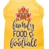 Family, Food, And Football Screen Print Dog Shirt Yellow Med