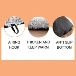 Muangan Ultra Soft Pet Bed Winter Warm Dog Bed Fluffy Plush Dog Cat Crate Beds Washable Kennel Cushions For Small Medium Large Dogs Cats Non Slip Pet Supplies Dog Harness (Brown, One Size) -Dog Supplies Store 41fTo7yRJ6L