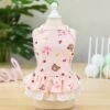 Sexy Soft Pet Clothing Dog Dresses Summer Cherry Pattern Pink White Yellow Cool Shirt Skirt Puppy Cat Dress Costume A2 L