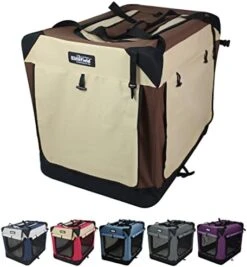 EliteField 3-Door Folding Soft Dog Crate (2 Year Warranty), Indoor & Outdoor Pet Home, Multiple Sizes And Colors Available (42" L X 28" W X 32" H, Purple) -Dog Supplies Store 41gaSeDKYBL. AC